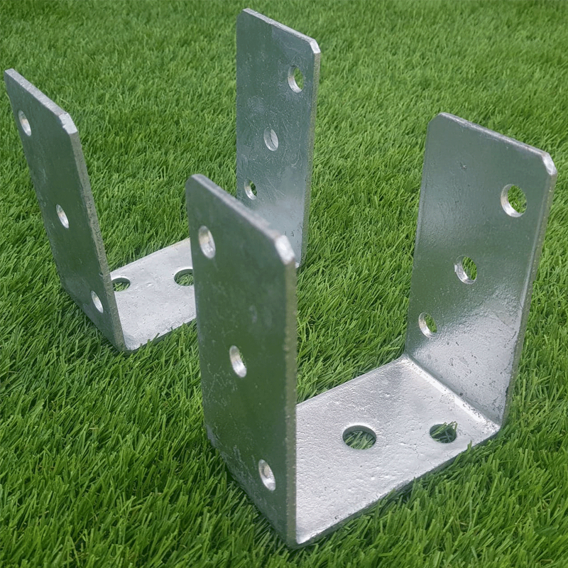 Galvanised "U" Shape Screwed Post Fence Ground Anchor 4mm Fence Post Spikes